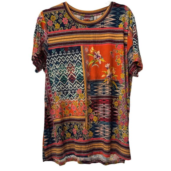 Johnny Was Multicolor Allie Floral Mixed Print Swing Bamboo, Size XL, Boho - Picture 1 of 4